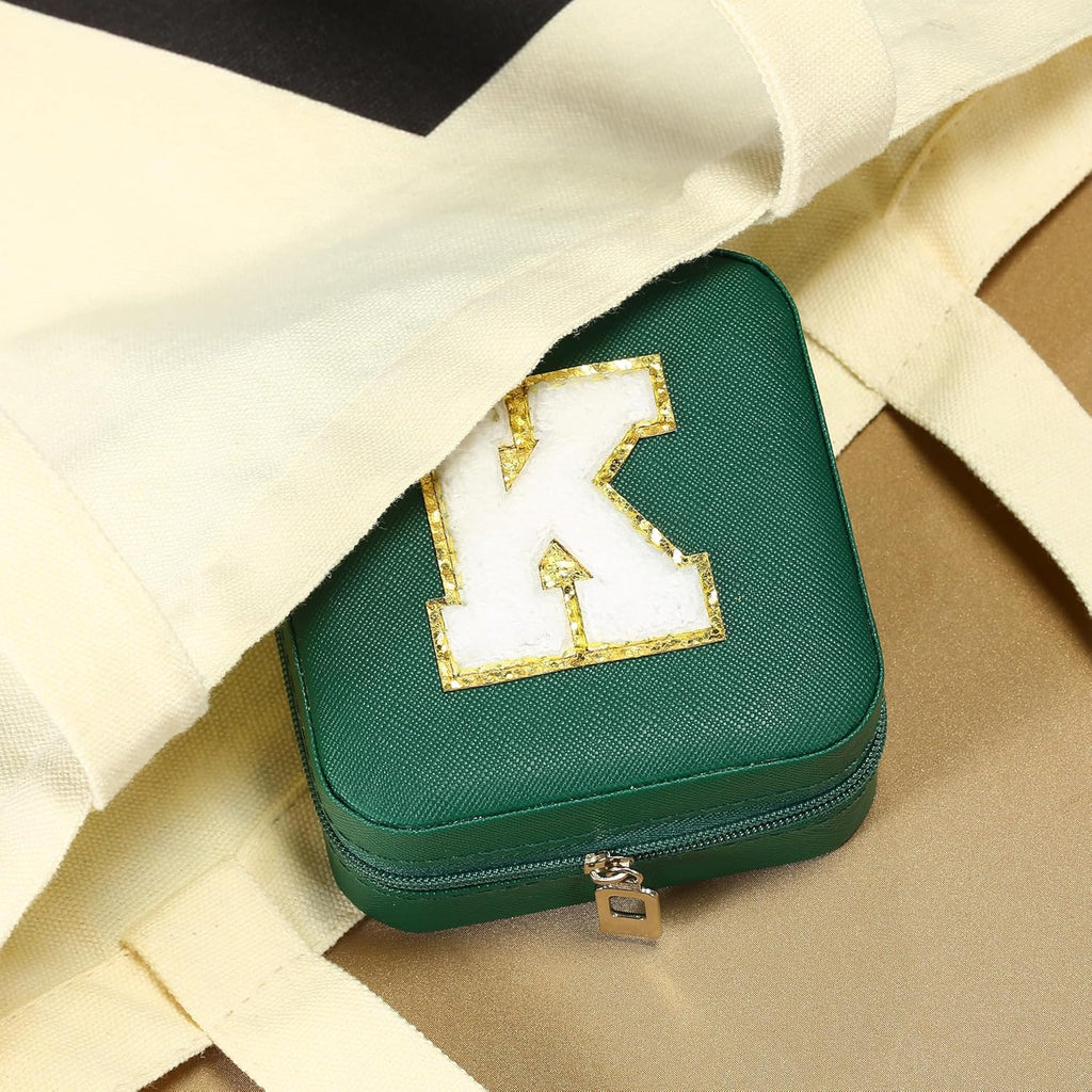 Parima Teacher Appreciation Gifts for Women, Travel Jewelry Case for Women Teacher Gifts | Travel Gifts for Teacher | Travel Essentials Small Jewelry Box | Jewelry Travel Organizer - Letter Z, Green