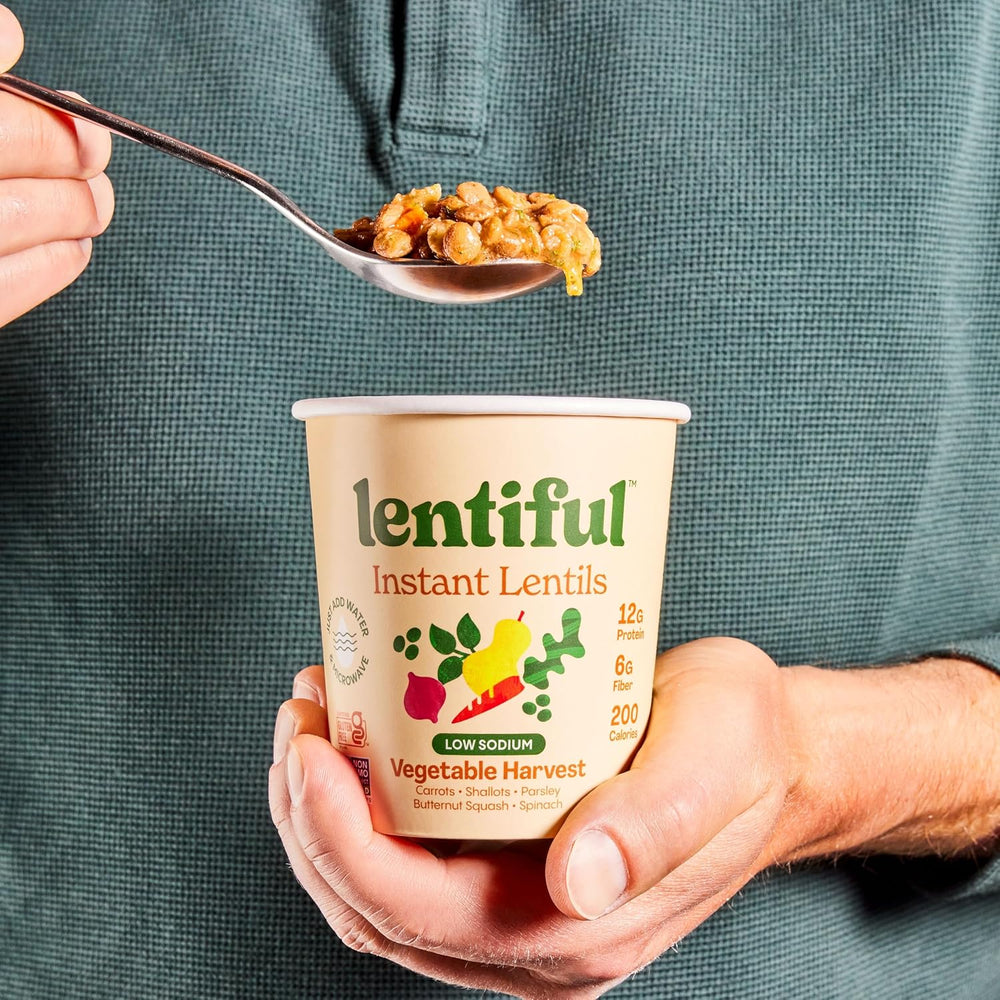 Lentiful Low Sodium Vegetable Harvest Instant Lentil Cups, 8 Pack