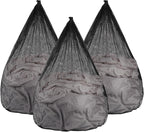 3Pcs Mesh Laundry Bags Washing Machine Mesh Wash Bags Jumbo for Delicates Clothes,Bed Linen,Toys with Drawstring Closure Sturdy (Black, Jumbo 3 pcs)