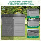 Uhomepro 4.6 Ft. X 4.1 Ft Outdoor Horizontal Storage Shed, Resin Storage Shed with Double Lockable Doors, Ideal for Garbage Can Storage and Garden Tools, Strong Water Resistance