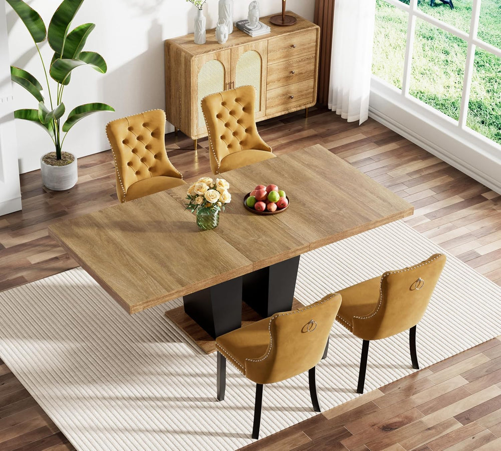 HomVent 5 Piece Extendable Dining Table Set for 4 with Chairs, 63"-78.7&...