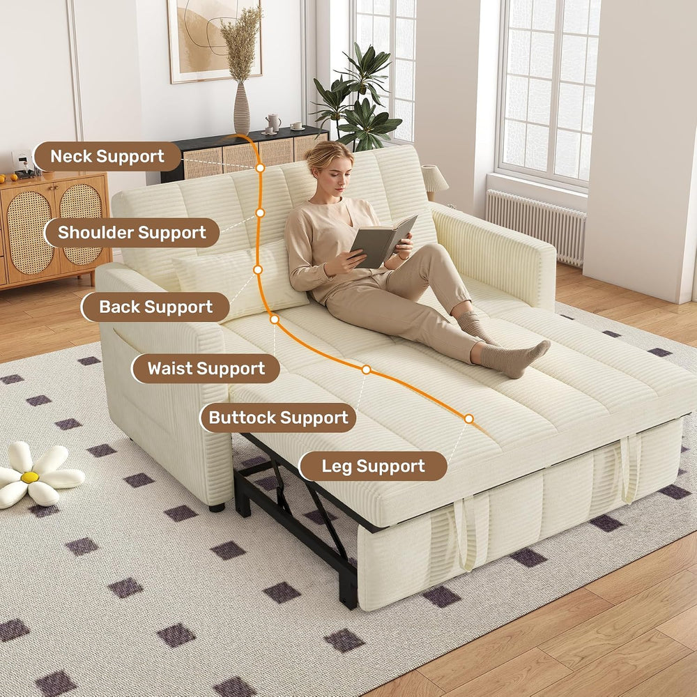 Nebuaegis Sleeper Sofa Bed,3-in-1 Convertible Pull Out Couch with Adjustable ...