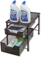 Simple Houseware Stackable 2 Tier Sliding Basket Organizer Drawer, Bronze