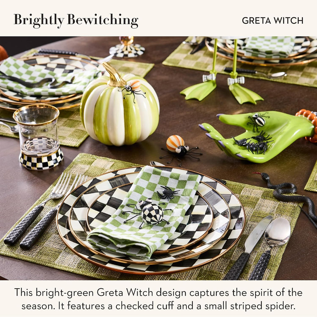 MACKENZIE-CHILDS Ceramic Trinket Tray, Greta Witch’s Hand | Handcrafted design, decorative tray for room decor, 5" W x 10.25" L x 3" H