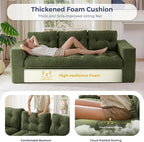 MAXYOYO 79" Loveseat Sofa Couch for Small Spaces, Upholstered Boneless Cloud Couch for Apartment Bedroom, 2-Seater Love Seat Floor Modern Sofa with Pillows, No Assembly Required, Dark Green