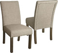 HomePop Michele Dining Chair with Nailhead Trim - Tan (Set of 2)