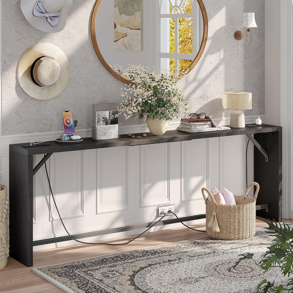 TIQLAB Sofa Table, 79''L x 9.1''W (1.2'' Thickness) L...