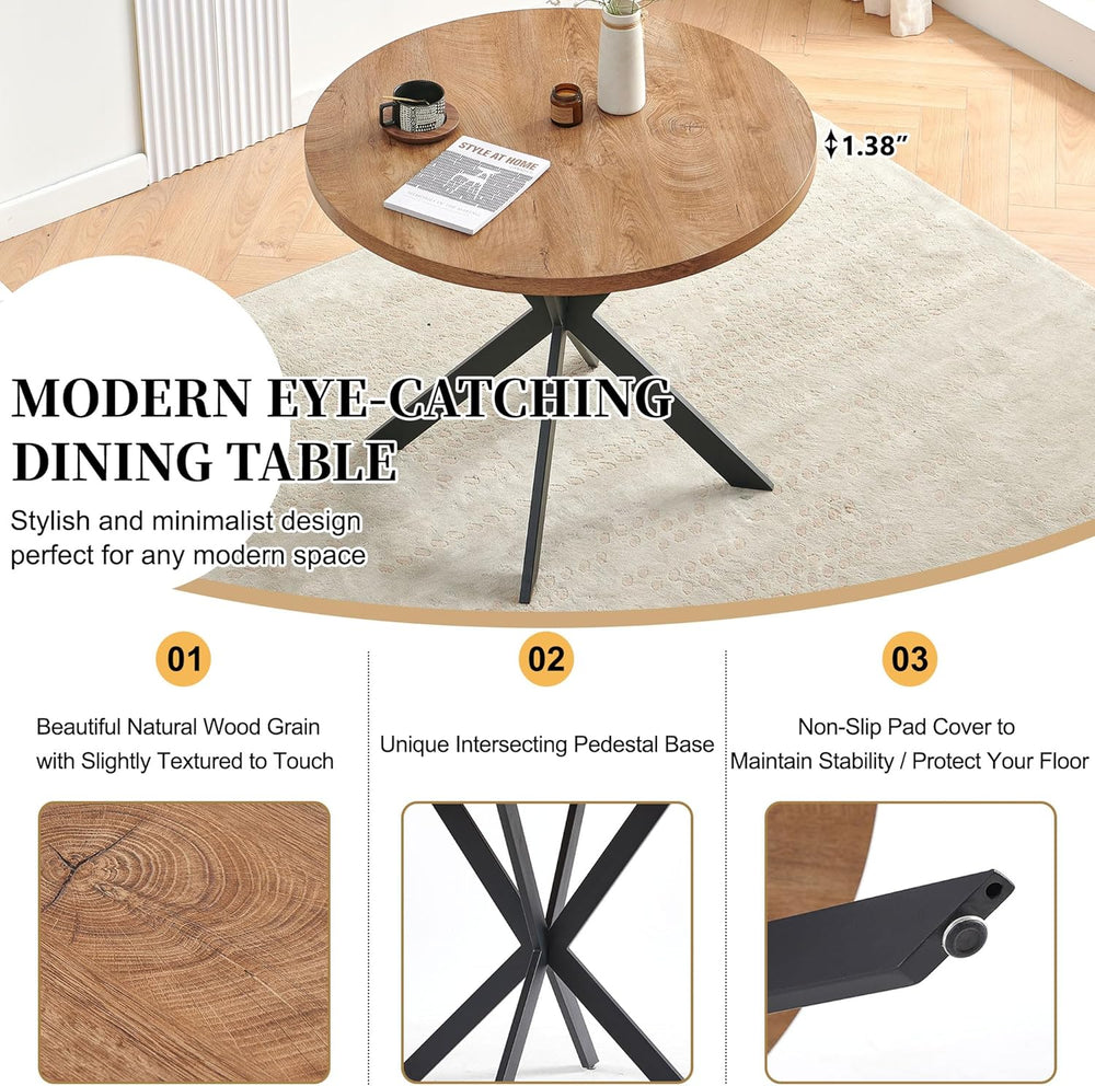Homedot Kitchen Dining Table Set for 4, Modern Compact Round Dining Breakfast...