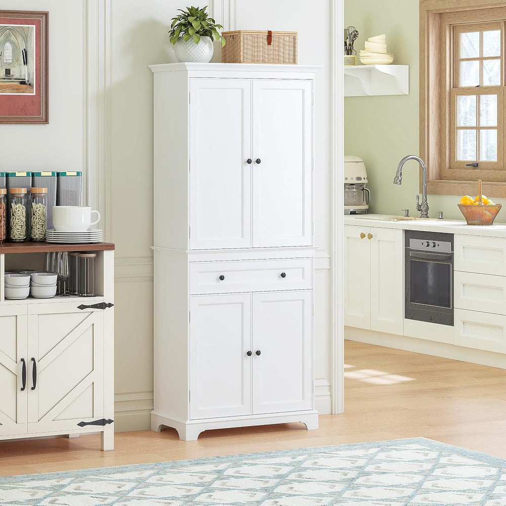 Spirich 71'' Tall Kitchen Pantry Cabinet, Wood Food Pantry Cabinet wi...