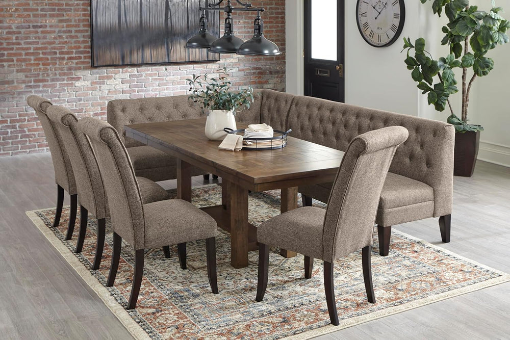 Signature Design by Ashley Extendable Dining Table, Grayish Brown, Seats 8