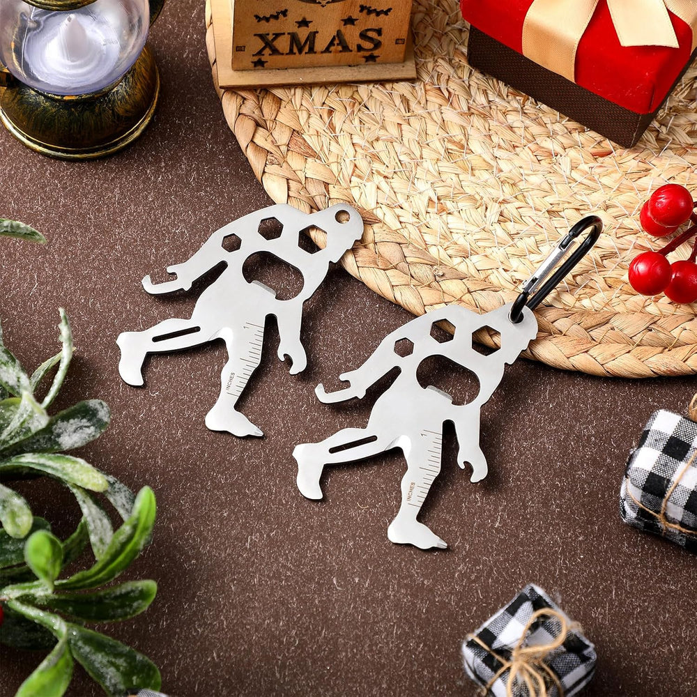 Cholemy 12 Pcs Bigfoot Credit Card Tool Novelty Christmas Men Gift, Silver