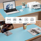Aothia Large PU Leather Desk Pad Protector – Non-Slip Mouse Pad & Writing Mat for Office/Home, Waterproof, Easy to Clean(36" x 17", Blue Topaz)