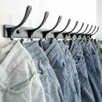SKOLOO Coat Rack Wall Mounted - 10 Hooks, Pack of 2, Heavy Duty, Stainless Steel, Metal Wall Hanger, Sturdy Coat Hooks for Hanging Coats, Jacket, Clothes, Hat, Black