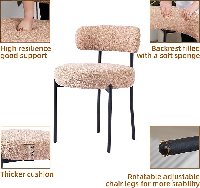 DYHOME Kitchen Chairs Mid-Century Modern Dining Chairs Set of 2, Kitchen Dini...