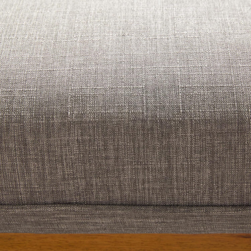 Walker Edison Nash Modern Farmhouse Large Oversized Linen Ottoman, Dark Grey