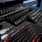 Olsa Tools Magnetic Socket Organizer (1/2-Inch Drive, 3 Row) - Magnetic Tool Organizer & Socket Holder - Tool Box Socket Organizers - Metric Black - Holds 54 Sockets - Professional Grade - Part: 1552