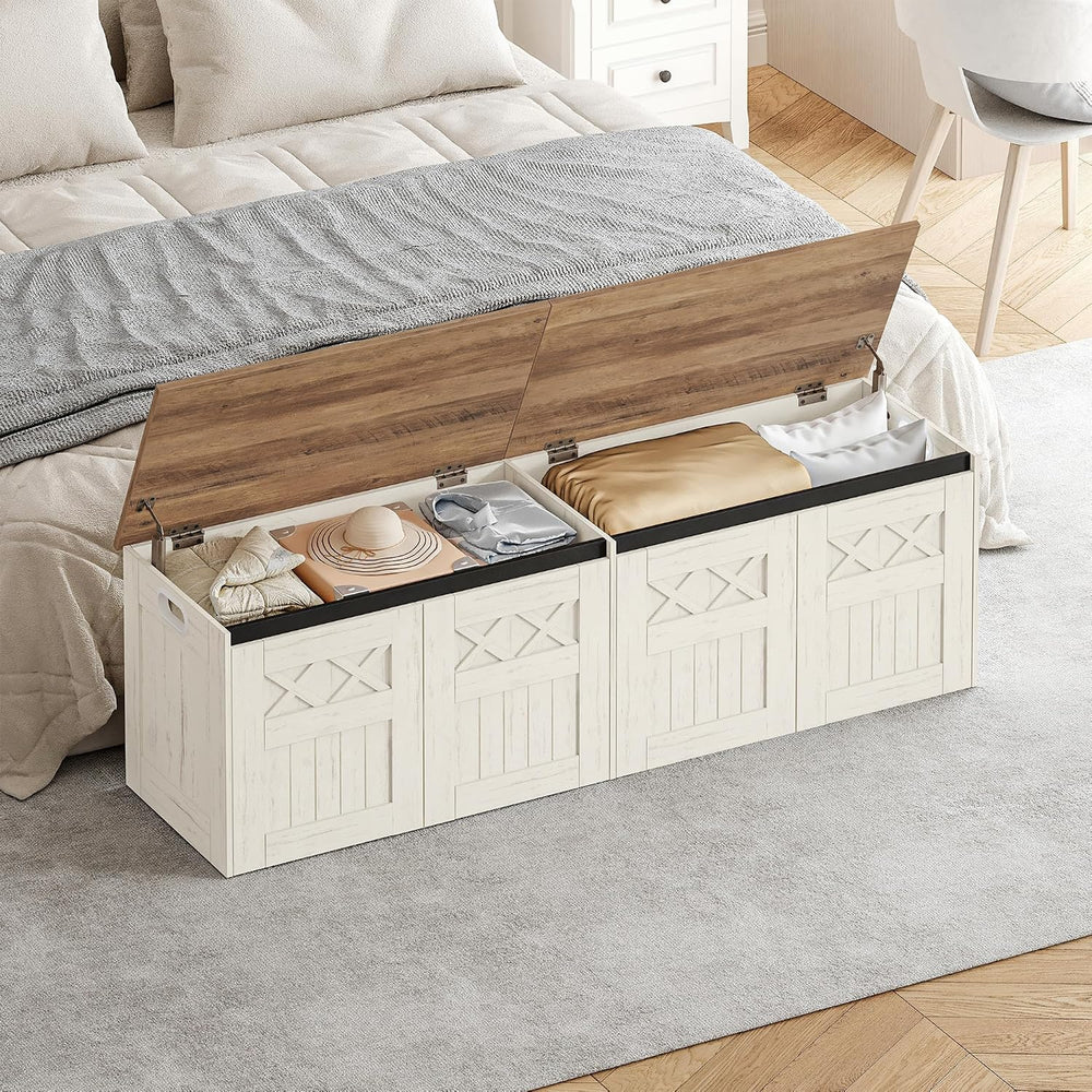 Hzuaneri 59" Farmhouse Storage Chest and Bench | 70 Gal | 330lb Seat