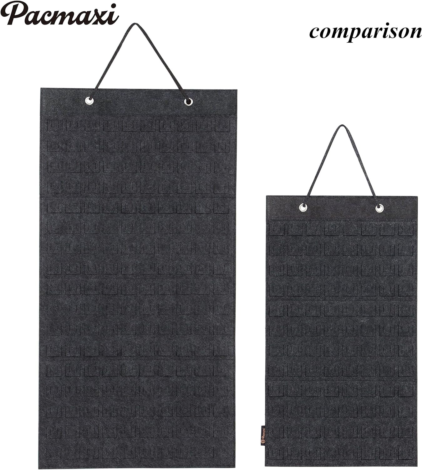 PACMAXI Hanging Brooch Pin Organizer, Display Pins Storage Case, Brooch Collection Storage Holder, Holds Up to 96 Pins.(Not Include Any Accessories) (M-170 Slots, Dark gray, Medium)