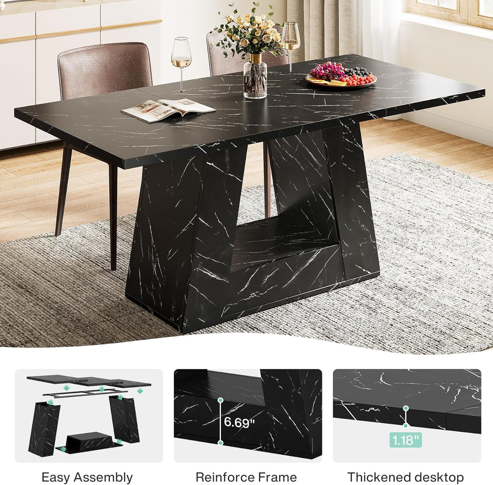 Tribesigns Dining Table for 4 to 6 People, 63" Rectangular Dining Room T...