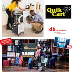 dbest products Quik Cart Swing Lid Four Swivel Wheeled Rolling Crate Teacher Utility with seat Heavy Duty Collapsible Basket with Dual Telescopic Wagon Handle