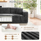 Vongrasig 103" Boneless Couches for Living Room,Sectional Couches Modular Sofa with L-Shaped Chaise, Memory Foam Comfy Cloud Couch with Plush Corduroy Fabric, No Assembly Required, Dark Grey