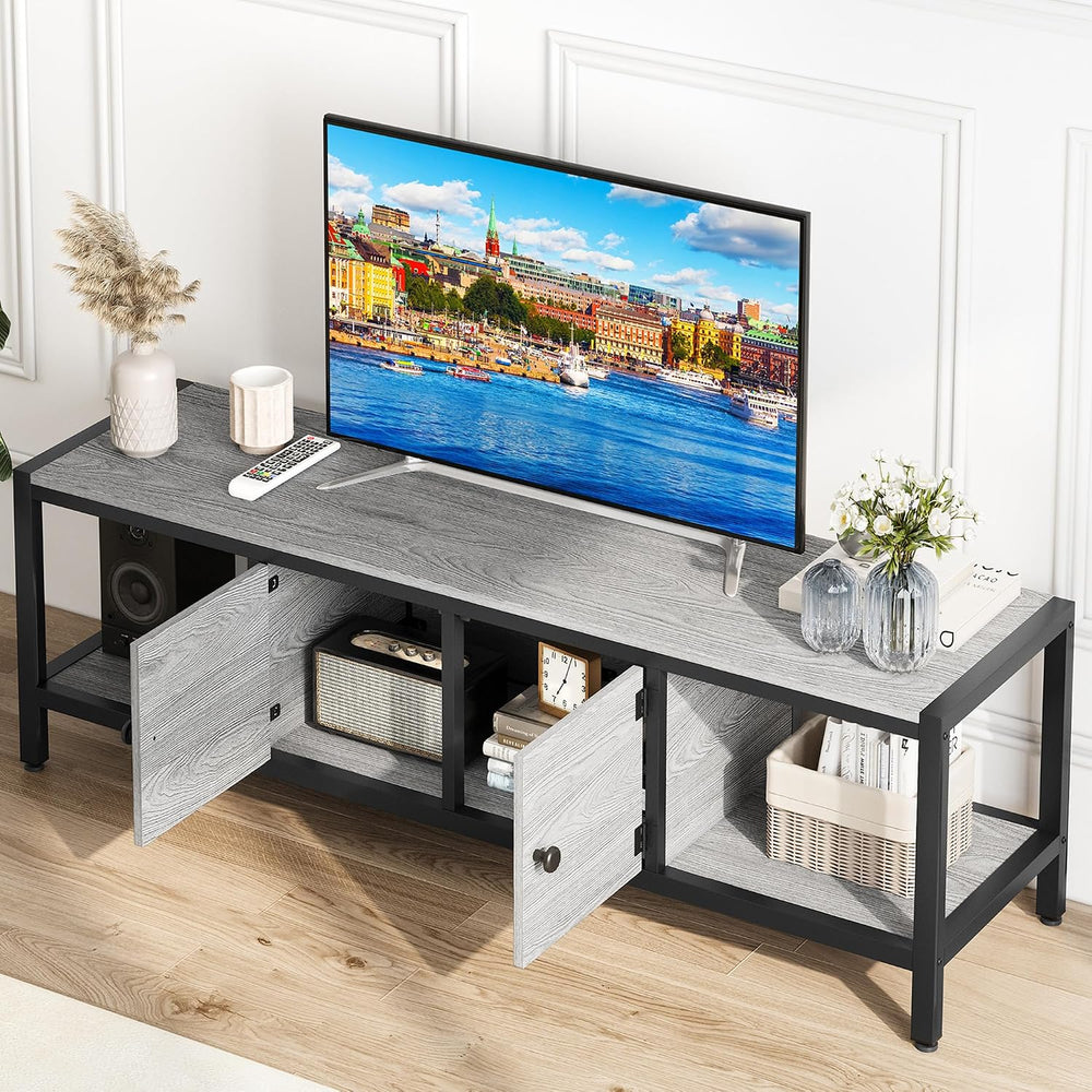 GarveeHome 58 in TV Stand with Storage, Entertainment Center with Adjustable ...