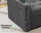 Vipbear 5 Seat L Shaped Modular Sectional Sleeper Sofa Bed with Pull Out Bed/Reclining Backrest/USB Ports/Storage Seat, Sectional Sleeper Couch, Tool-Free Assembly, Chenille Dark Grey