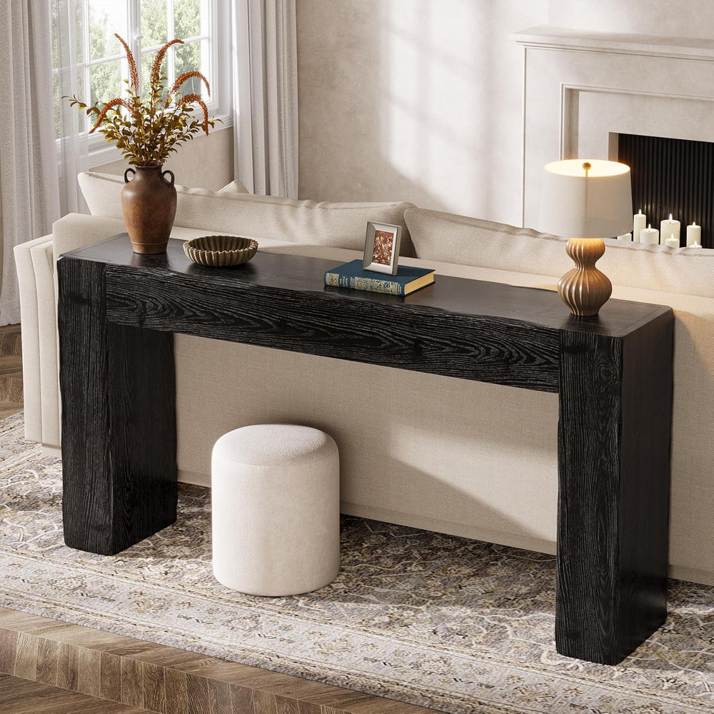 Solid Wood Console Table, 63-Inch Farmhouse Sofa Table Behind Couch for Entry...