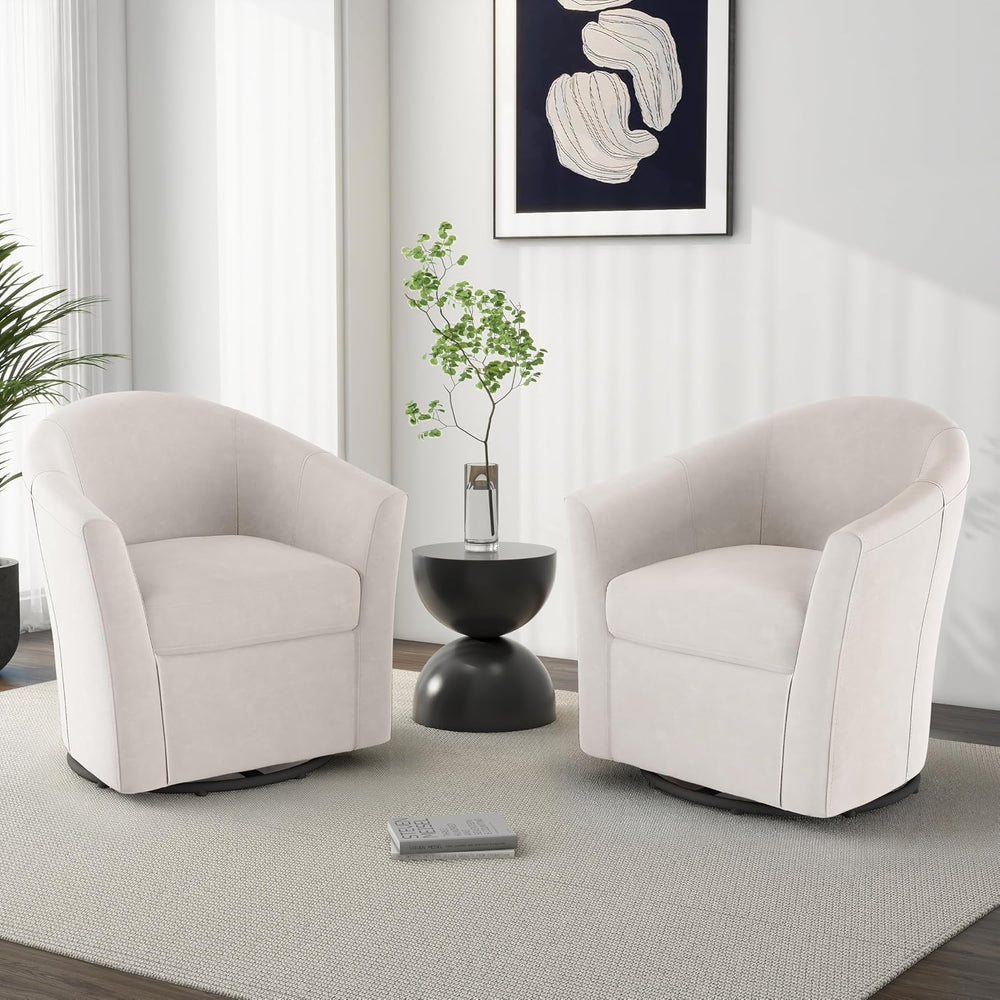 Swivel Accent Chair, Upholstered Velvet Barrel Armchair, Modern Round Single ...