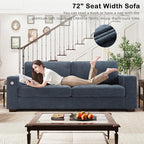 Hanherry 89" Sofa for Living Room, Modern Comfy Couch with Medium Firm Seat Cushion, Removable Cover,Wide Armrest,USB/Type-C Port,Chenille Fabric Couches for Small Space,Apartment