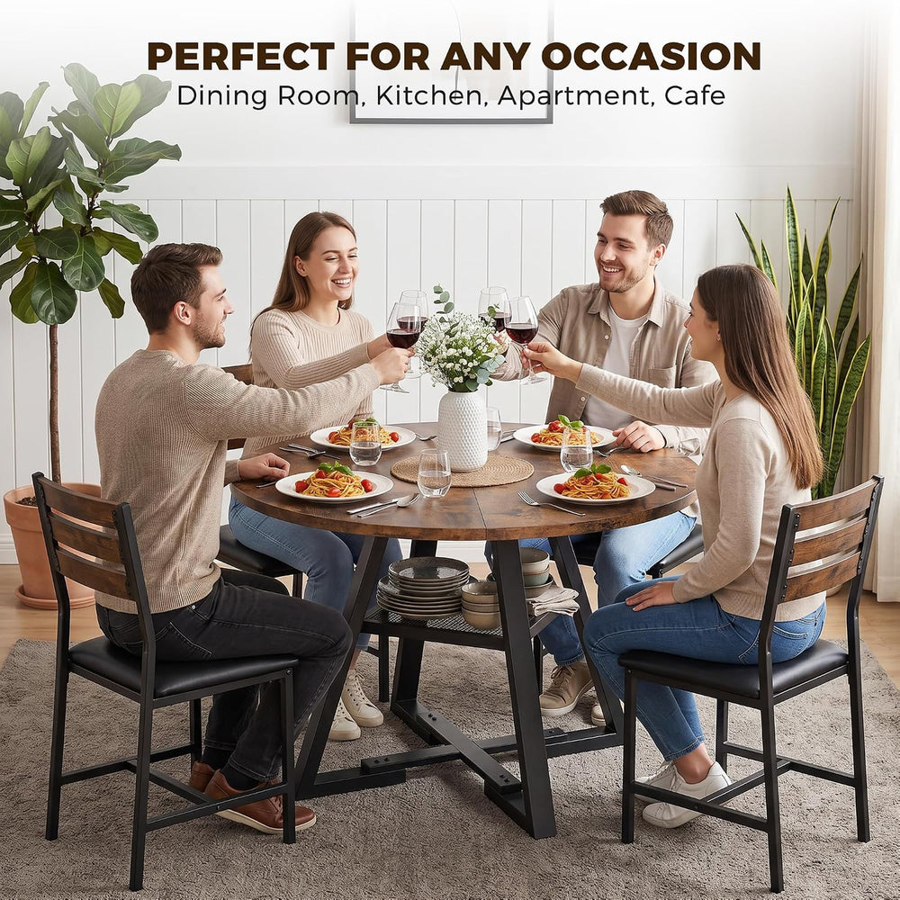 Jocoevol Round Dining Table for 4,Kitchen Dining Room Circle Dinner Pedestal ...