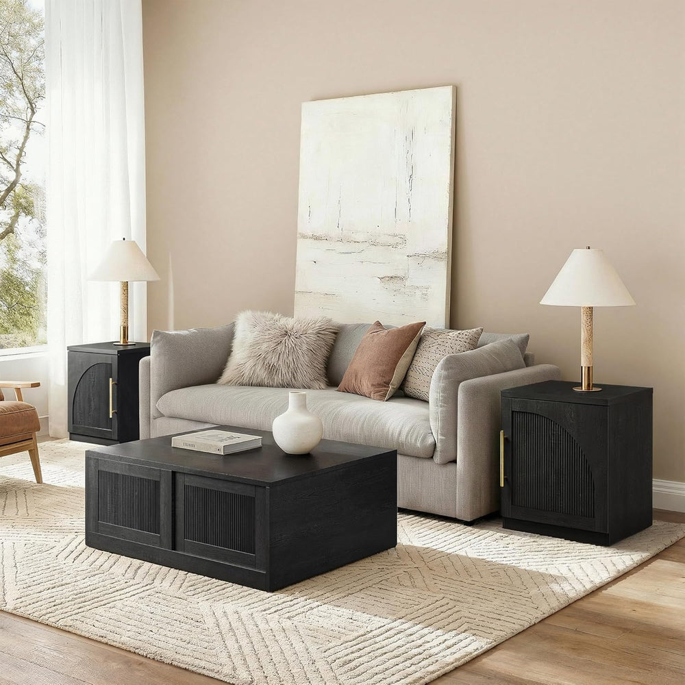 ModernMate Set of 2 Nightstands, 37" Modular Accent End Tables with Arch...