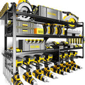 Power Tool Organizer Wall Mount,4 Layers Heavy Duty Storage Rack with 8 Drill Holder, Easy Installation, Tool Organizer Wall Mount for Garage Workshop and Home Organization.