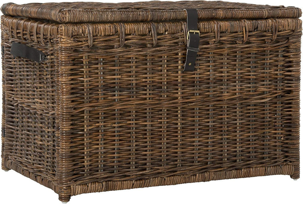 happimess Michael Wicker Storage Trunk Collapsible Chest 35.5", Brown | ...