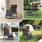 Amopatio Zero Gravity Reclining Patio Chair,XL Foldable Lounge Chair with Removable Cup Holder/Headrest/Footrest,500LBS Capacity, Portable for Outdoor Patio Pool Backyard