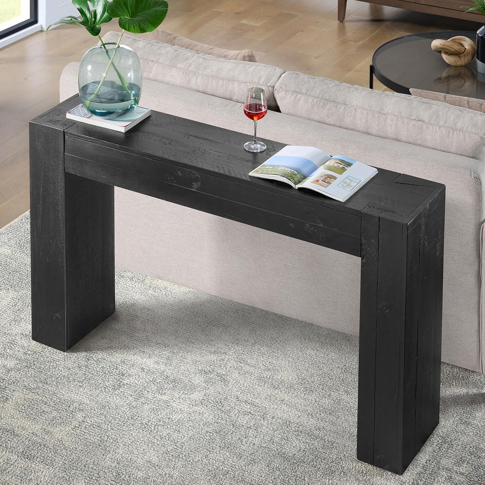 Alaterre Furniture Stockyard Solid Wood Console Table - 56 Inch Modern Farmho...