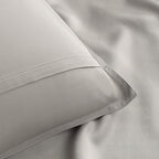 Pure Bamboo Split King Sheets, Genuine 100% Organic Viscose Derived from Bamboo Bed Sheet Set, Soft & Cooling, Double Stitching, 2 Fitted Sheets (Split King, Stripes)