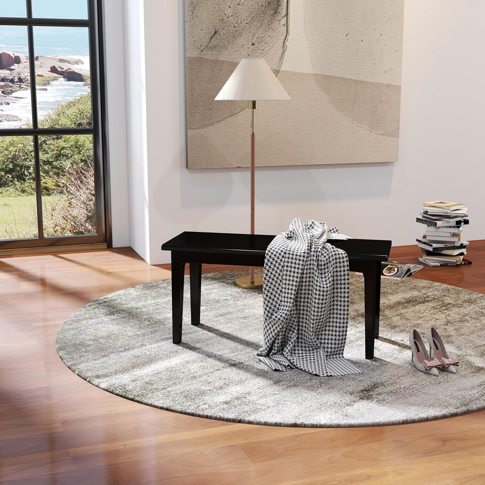 Wilk Wooden Entryway Bench, 39’’ Indoor End of Bed Bench, 100% Solid Oak Wood...