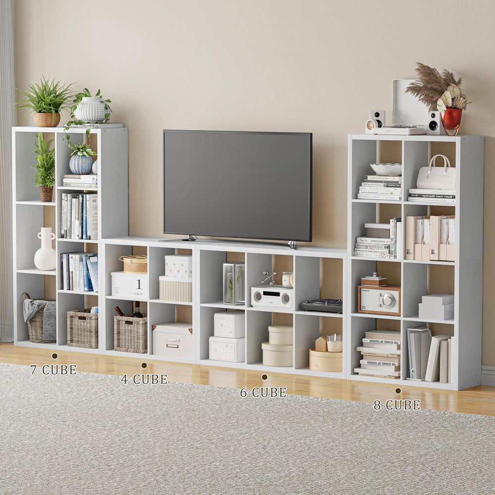 Cube Storage Organizer Bookcase, Decorative 11 inch Open Back Cubical Shelf w...