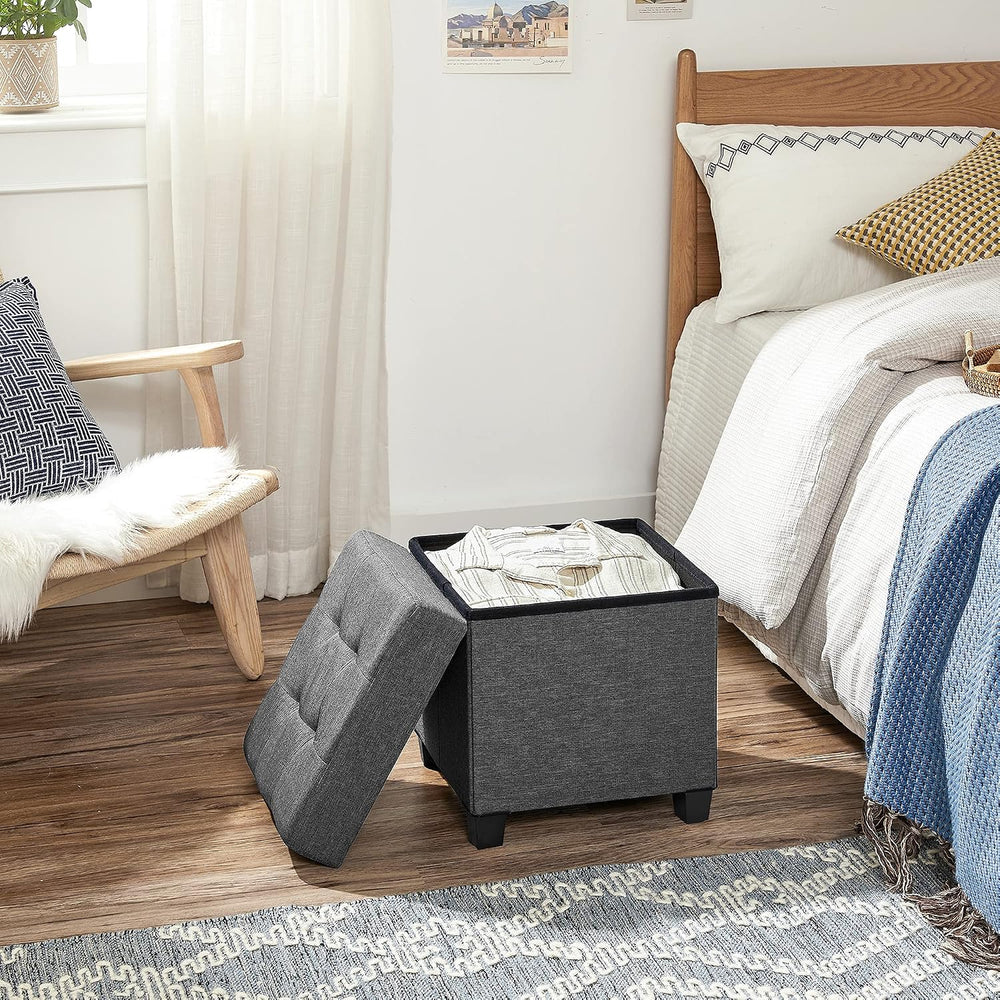 SONGMICS Storage Ottoman, Small Foot Rest, 15 x 15 x 15.7 Inches | Foot Stool...