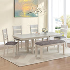Dining Chairs Set of 4, Solid Wood Farmhouse Chairs with High Cross Back and Upholstered Seat, Easy Assembly for Indoor Home, Dinner, Kitchen, Grey