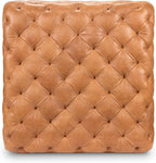 POLY & BARK Turin Ottoman in Full-Grain Pure-Aniline Dyed Italian Tanned Leather in Cognac Tan
