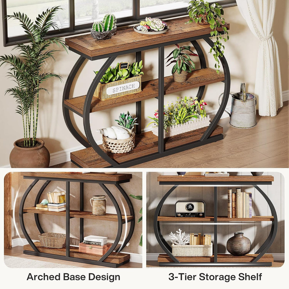 Tribesigns 41.3" Console Table, Industrial 3-Tier Entryway Table with Ar...