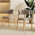 Dining Chairs Set of 2 for Kitchen Dining Table Mid Century Modern Farmhouse Upholstered Linen Dining Room Chairs with Metal Legs, Original Khaki