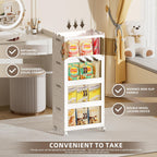 104 QT / 26 Gal Multi-Purpose Stackable Storage Cabinet: Double Magnetic Doors, Foldable, Wheels Included, Leather Handles - Ideal for Pantry, Laundry Room, Dorm