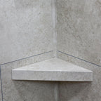 Palisade Vinyl Waterproof Corner Shower Shelf in Rain Cloud