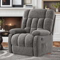 Recliner Chair with Side Pockets, Living Room Power Reclining Lounge Chair for Adults, Small Spaces Comfy Sofa with Theater Seating for Bedroom, Gray