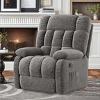Recliner Chair with Side Pockets, Living Room Power Reclining Lounge Chair for Adults, Small Spaces Comfy Sofa with Theater Seating for Bedroom, Gray