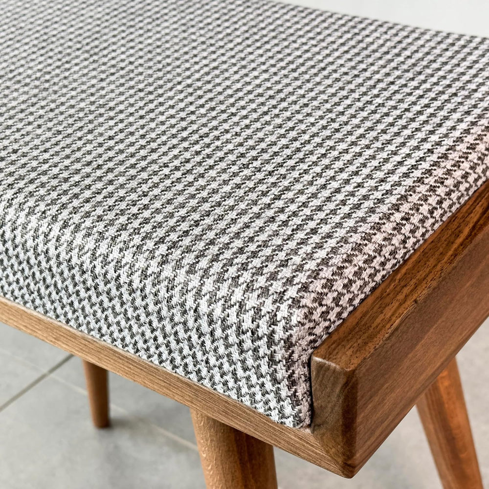 Ultimate Premium Products Walnut Ottoman Stool for Living Room | Upholstered ...