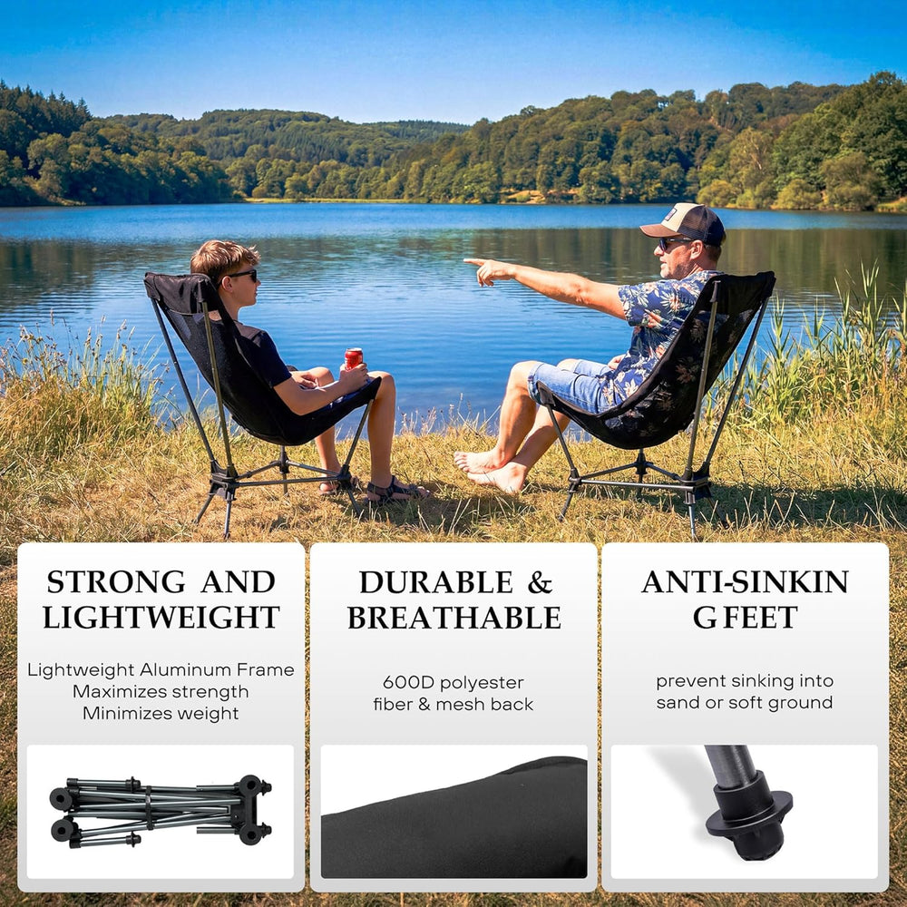 Hammock Camping Chair, Lightweight Folding Beach Lounge Chair with Adjustable...